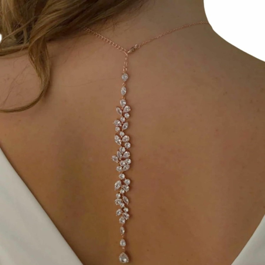 Body Chains | Rotaiboes Bride Backless Rhinestone Waterdrop Body Chain Belly Waist Necklace