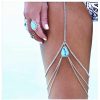 Body Chains | Iaceble Iaceble Layered Turquoise Leg Chain Bohemia Silver Thigh Chain Beach Teardrop Body Chain Leg Chain Bikini Harness Body Thigh Jewelry For Women And Girl