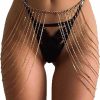 Body Chains | Asooll Asooll Sexy Multi-Layered Crystal Leg Body Chains Fashion Sparkly Belly Hip Skirts Tassel Waist Chains For Women And Girls