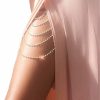 Body Chains | Riymusry Rhinestone Tassel Leg Chain Multi-Layer Rhinestone Thigh Chain Elasticity Crystal Leg Chain Rhinestone Body Chain Accessories Jewelry For Women (Silver)