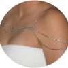 Body Chains | Rotaiboes Rhinestone Shoulder Body Chain Jewelry,Multi-Layered Flower Rhinestone Bridal Back Chain Necklace Sexy Festival Rave Crystal Shoulder Chain Wedding Backdrop Jewelry For Women