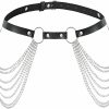 Body Chains | DOTASI Dotasi Punk Leather Chain Belt Black Layered Body Chain Jewelry Accessory For Women And Girl