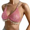 Body Chains | Formery Formery Boho Body Chains Crystal Pink Bra Chain Vest Summer Beach Nightclub Body Accessories For Women