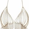 Body Chains | Navoky Navoky Layered Rhinestone Chest Chain Beach Bikini Body Chains Bra Fashion Tassel Crystal Chest Accessories Jewelry For Women And Girls