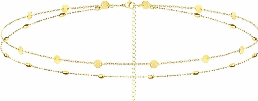 Body Chains | YADOCA Yadoca Stainless Steel Body Chain Belly Chain For Women Sexy 18K Gold Plated Layered Pearl Cz Beads Waist Chain Beach Bikini Body Jewelry 32-40 Inch