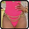 Body Chains | COSYDAYS Cosydays Punk Harness Waist Chain Gold Ring Belt Belly Chain Circle Body Chain Beach Bikini Sexy Party Chain Jewelry For Women And Girls