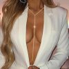 Body Chains | Zeshimb Zeshimb Rhinestone Body Chain Gold Crystal Belly Body Chain Bikini Bra Chain Boho Beach Waist Body Chain Harness Diamond Body Chain Necklace Party Prom Necklace Body Accessory Jewelry For Women