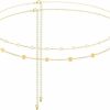 Body Chains | PUSCOBSY Puscobsy Layered Waist Belt Chain Gold Metal Dress Belt Belly Chains Long Tassel Body Chain Jewelry For Women And Girls