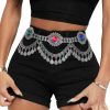 Body Chains | Navoky Navoky Boho Body Chain Silver Coin Pendant Waist Chains Belts Layered Tassel Belly Chains Flower Beach Waist Charm Jewelry Accessories For Women And Girls