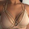 Body Chains | Xerling Xerling Sexy Body Chains Women Bra Chain Bling Rhinestones Body Jewelry Bikini Party Layered Crystal Bra Chain Statement Costume Body Chains