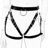 Body Chains | CHairy Punk Black Waist Chain Belt Leather Body Harness Leg Garter Belts Body Chains Leggings Jewelry Accessories For Women