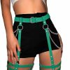 Body Chains | COSYDAYS Cosydays Punk Leg Waist Chain Belt Green Leather Body Chains Thigh Harness Goth Thigh Chain Belt Garter Ring Party Rave Outfits Body Chain Jewelry For Women And Girls