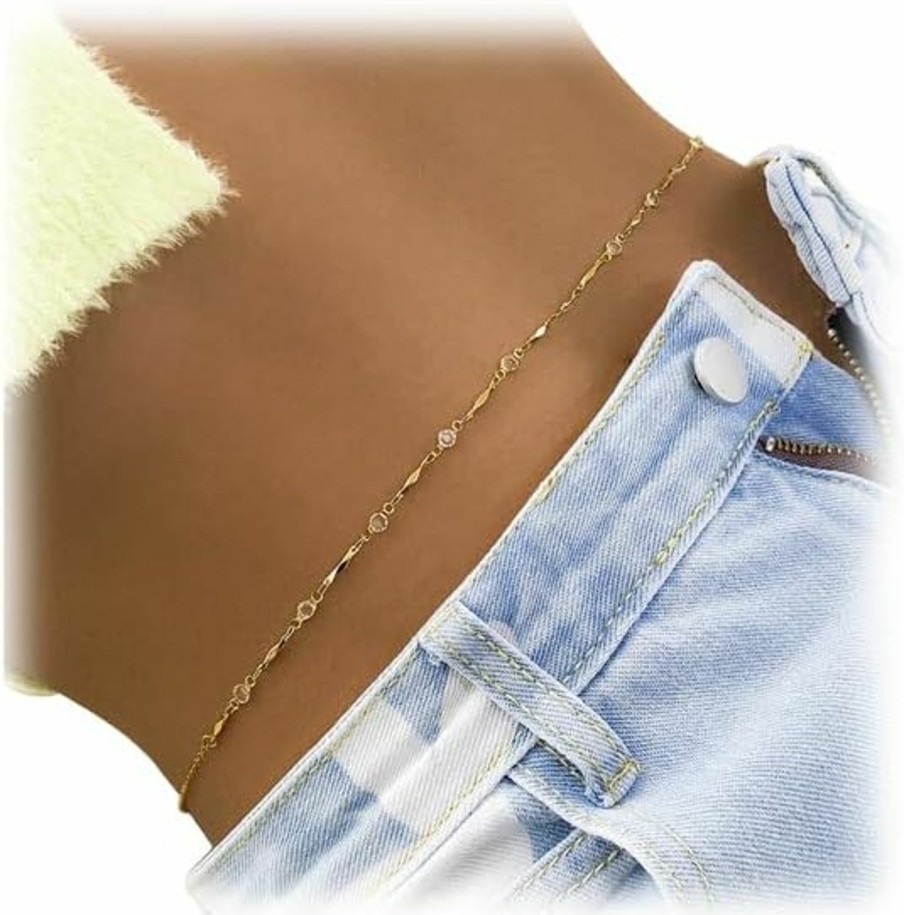 Body Chains | Cusmyre Summer Beaded Waist Chain Bikini Crystal Waist Belly Chain Jewelry Sexy Beach Crystal Beads Body Chain Simple Waist Chain For Women Girls