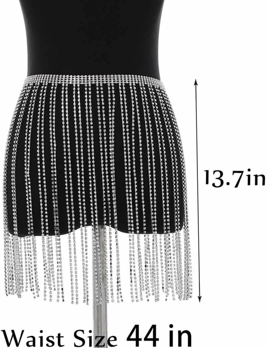 Body Chains | Barode Barode Crystal Tassel Body Chains Belly Dance Skirts Rhinestones Sexy Bikini Summer Beach Hip Waist Chain Nightclub Jewelry Accessories For Women And Girls