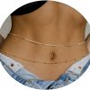 Body Chains | Rotnso Rotnso Body Chain 2Pcs 14K Gold Plated Dainty Boho Waist Chain Layered Cuban Beach Belly Chain Adjustable Bikini Satellite Bead Body Jewelry For Women Sexy Girls Gift