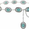 Body Chains | Navoky Navoky Turquoise Belly Body Chains Retro Silver Waist Chain Western Chain Belt Concho Belts Boho Body Accessories Jewelry For Women And Girls (S)