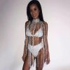 Body Chains | Artist Unknown Jeweky Halloween Tassel Crystal Body Chain Silver Choker Necklace Chians Clothing Summer Beach Nightclub Rave Body Accessories Jewelry For Women And Girls