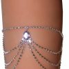 Body Chains | Cusmyre Rhinestone Thigh Chain Elastic Leg Chain Thigh Belt Crystal Multi-Layer Leg Chain Bracelet Leg Jewelry For Women Nightclub (Silver 1)