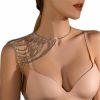 Body Chains | Zangoiry Sexy Charm Rhinestone Body Chain Multilayer Shoulder Chain Harness Statement Bridal Rhinestone Shoulder Necklace Wedding Jewelry (Silver)