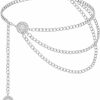 Body Chains | LIMHOO Limhoo Multilayer Metal Waist Chain Long Tassel Chain Belt Body Belly Link For Women