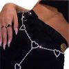 Body Chains | Cusmyre Rhinestone Body Chains Belt Crystal Waist Chains Heart Pendant Summer Beach Body Jewelry Festival Belt Belly Jewelry For Women And Girls