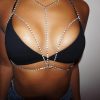 Body Chains | Woent Woent Sexy Bikini Bra Body Chain Silver Crystal Breast Chain Lingerie Necklace Accessories Nightclub Jewelry Adjustable For Women And Girls