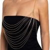 Body Chains | Bethynas Bethynas Sexy Body Chain Layered Tassel Crossover Necklace Harness Bra Bikini Shoulder Waist Chain Belly Jewelry Body Accessories For Women And Girls