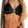 Body Chains | Nicute Nicute Layered Body Chain Gold Tassels Necklace Sexy Bra Bikini Chain Festival Party Fashion Harness Body Jewelry For Women And Girls