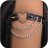 Body Chains | YANCHUN Heart Leg Chain Thigh Chain Leg Garter Body Chain Leather Rivet Punk Leg Harness Body Jewelry For Women