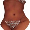 Body Chains | Nieeweiy Nieeweiy (Gold) Body Chain Jewelry Women Bikini Rhinestone Underwear Waist Belly Chain Blingbling Crystal Thong Night Jewelry For Women