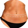 Body Chains | ELABEST Elabest Layered Pearl Belly Chain Pearls Waist Chain Shiny Twisted Rope Chain Body Chain Waist Jewelry For Women Girls