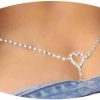 Body Chains | Rotaiboes Sexy Simple Rhinestone Body Chain Thong Panties Jewelry Summer Beach Crystal Belly Chain Thong Festival Rave Bikini Rhinestone G String Waist Chain Belt For Women