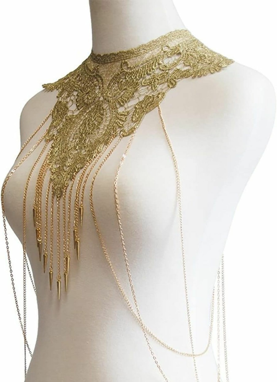 Body Chains | Generic Fine Lace Necklace Body Chain Shoulder Flower Lace Body Jewelry Party Beach Festival Fashion Accessories For Women And Girls