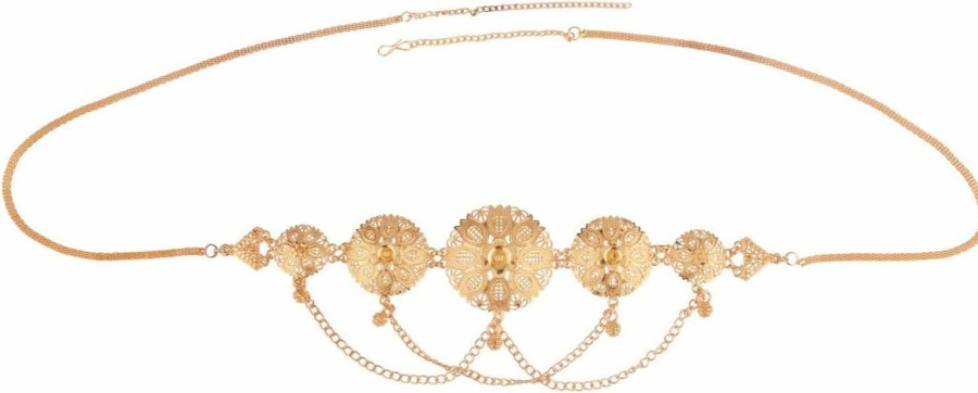 Body Chains | Efulgenz Efulgenz Indian Bollywood Vintage Waist Belt Belly Chain Kamarbandh Bridal Dangle Tassel Body Jewelry, Adjustable, Metal