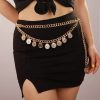 Body Chains | Rumtock Rumtock Silver Coin Pendant Waist Chain Belt Bling Chunky Chain Body Chain Jewelry For Women Girls Nightclub Party Jeans Dresses