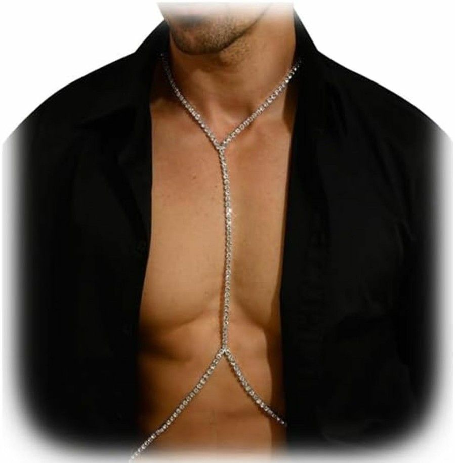 Body Chains | Cusmyre Full Rhinestone Harness Bra Body Chain For Men Sexy Bikini Crystal Bra Body Chain Lingerie Body Chain Rhinestone Festival Rave Waist Chain Body Accessories Jewelry For Women