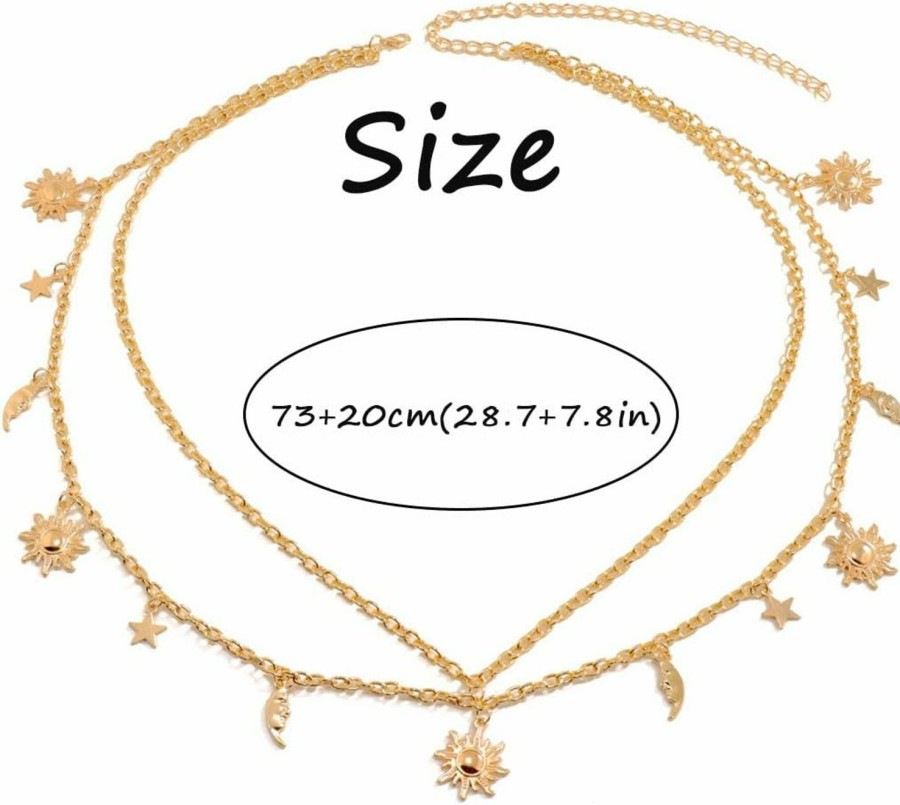 Body Chains | Generic Metal Moon Star Waist Chain Gold Tassel Layered Belly Chain Sun Pendant Body Jewelry Nightclub Party For Women And Girls