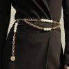 Body Chains | Wiwpar Wiwpar Pearl Waist Chain Fashion Belly Chain Belt Coin Pendant Waist Chain Body Chains Chunky Chain For Women And Girls