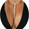 Body Chains | Rotaiboes Sexy Body Chain Summer Beach White Pearls Chest Chain Body Chain Necklace Bikini Lingerie Chain Rave Outfits Body Accessories Jewelry For Women