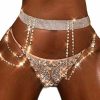 Body Chains | Victray Victray Women'S Glitter Body Chains Belly Waist Chain Crystal Body Chain Rhinestone Waist Jewelry Fashion Body Accessory