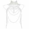 Body Chains | CCbodily Ccbodily Pearl Body Chain Bra - Fashion Shoulder Necklaces Bra Chain Body Jewelry(E-White)