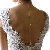 Body Chains | Rotaiboes Rhinestone Crystal Back Chain Jewelry For Women Bride Backless Rhinestone Waterdrop Body Chain Belly Waist Necklace Wedding Dress Accessories