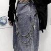 Body Chains | YERTTER Yertter Punk Butterfly Cross Multi Layered Chunky Chain Waist Decoration Pocket Chain Pants Chain Trousers Chain Goth Street Pants Chain Trousers Jewelry For Men Women