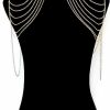 Body Chains | Yomiie Yomiie Body Shoulder Chain Multilayered Gold Tassels Link Harness Necklace Fashion Jewelry Belly Waist Bra Boho Hot Bikini Beach Anniversary Festival For Women Girls