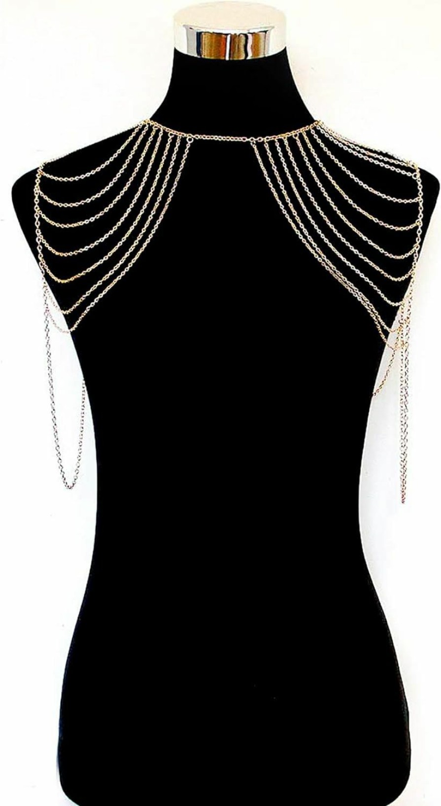 Body Chains | Yomiie Yomiie Body Shoulder Chain Multilayered Gold Tassels Link Harness Necklace Fashion Jewelry Belly Waist Bra Boho Hot Bikini Beach Anniversary Festival For Women Girls