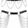 Body Chains | YOVORO Yovoro 2Pcs Punk Waist Belly Chain Belt For Women Leather Layered Body Chain Dance Pary Body Accessories Jewelry