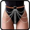 Body Chains | COSYDAYS Cosydays Punk Waist Chain Belt Leather Body Chains Harness Tassels Ring Goth Belly Jewelry Layered Adjustable Party Rave Outfits Body Jewelry Accessoires For Women And Girls