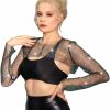 Body Chains | Flovel Evivin Mesh Body Chian Crystal Fishnet Crop Top Sparkly Hollow Rave Party Cover Up For Women And Girls