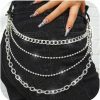 Body Chains | Zehope Zehope Layered Pants Chain Sliver Punk Wallet Chain Goth Heavy Jean Chains For Men And Women