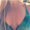 Body Chains | Yheakne Yheakne Crystal Slave Chain Body Necklace Gold Bikini Bra Chain Necklace Long Cz Harness Bra Necklace Summer Beach Body Chain Jewelry For Women And Girls